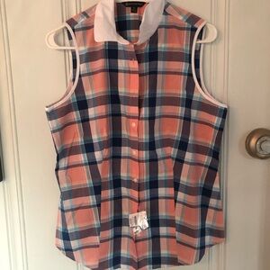 Brooks Brothers sleeveless button-down. Size: 10. With tags